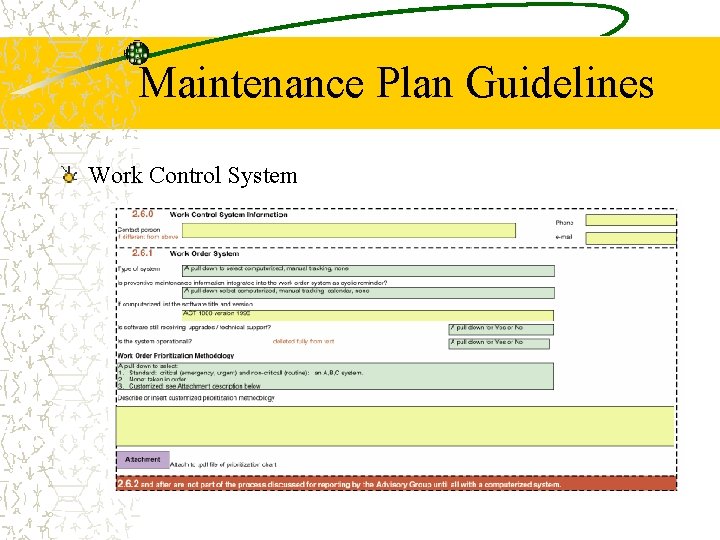 Maintenance Plan Guidelines Work Control System 