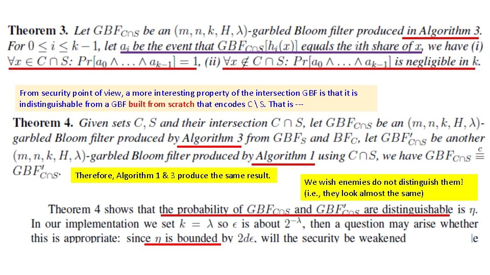 From security point of view, a more interesting property of the intersection GBF is