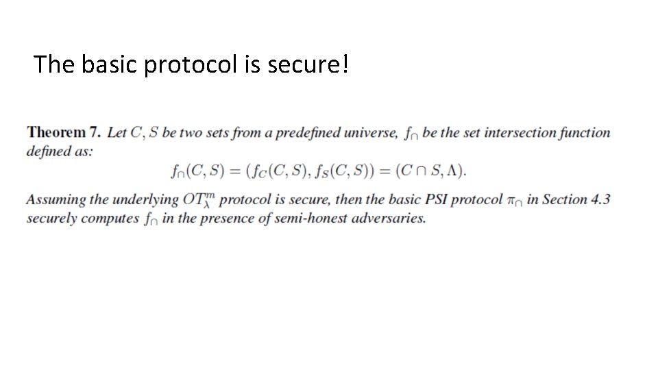 The basic protocol is secure! 