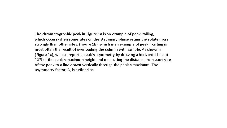 The chromatographic peak in Figure 1 a is an example of peak tailing, which