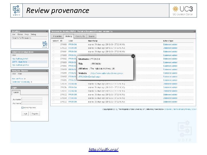 Review provenance http: //udfr. org/ 