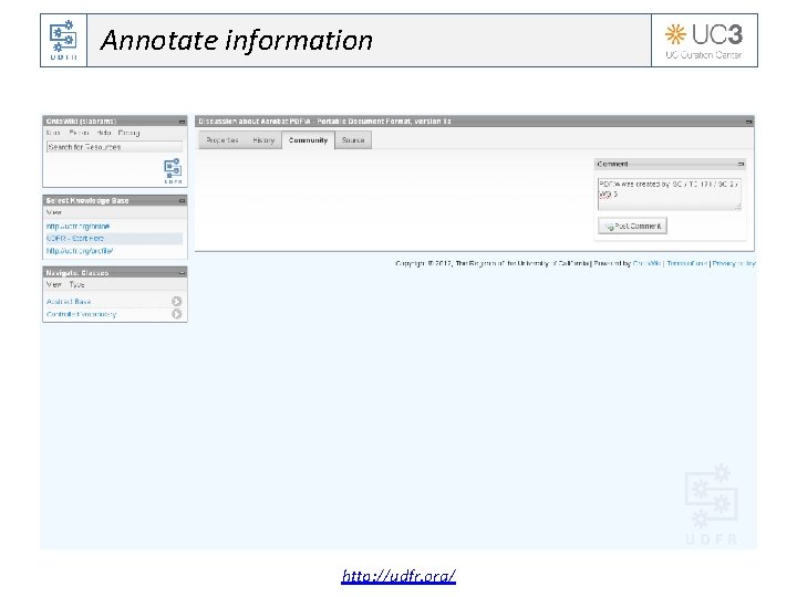 Annotate information http: //udfr. org/ 