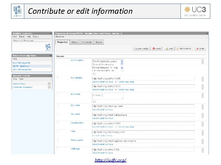 Contribute or edit information http: //udfr. org/ 