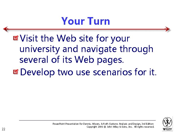 Your Turn Visit the Web site for your university and navigate through several of