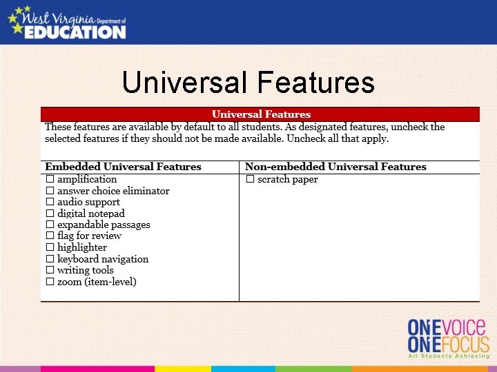 Universal Features 