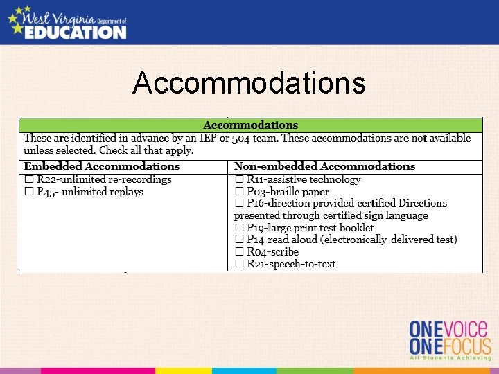 Accommodations 