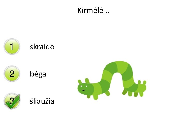 Kirmėlė. . skraido bėga šliaužia 