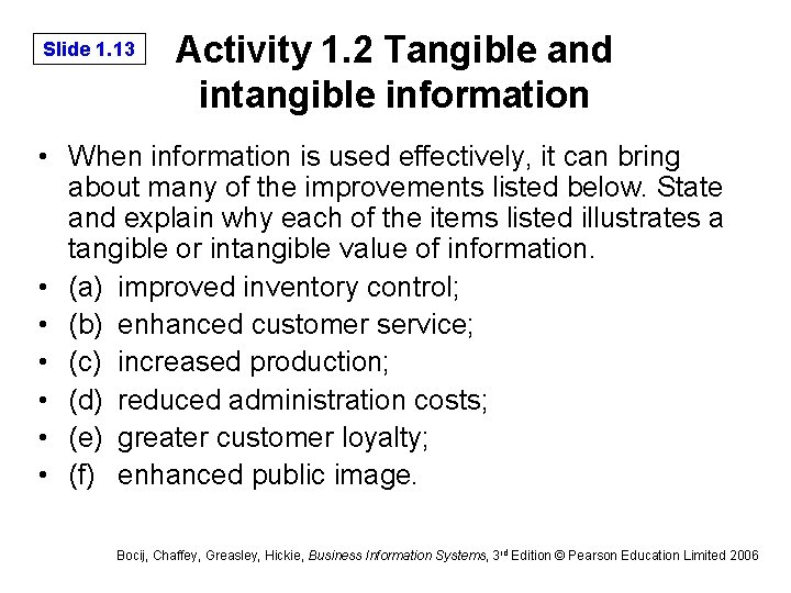Slide 1. 13 Activity 1. 2 Tangible and intangible information • When information is Slide 1. 13 Activity 1. 2 Tangible and intangible information • When information is