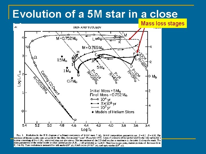 Evolution of a 5 M star in a close Mass loss stages binary 