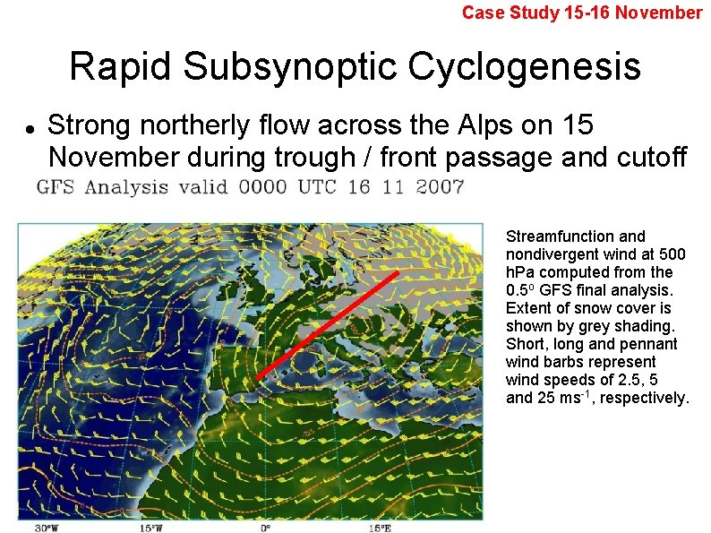 Case Study 15 -16 November Rapid Subsynoptic Cyclogenesis Strong northerly flow across the Alps