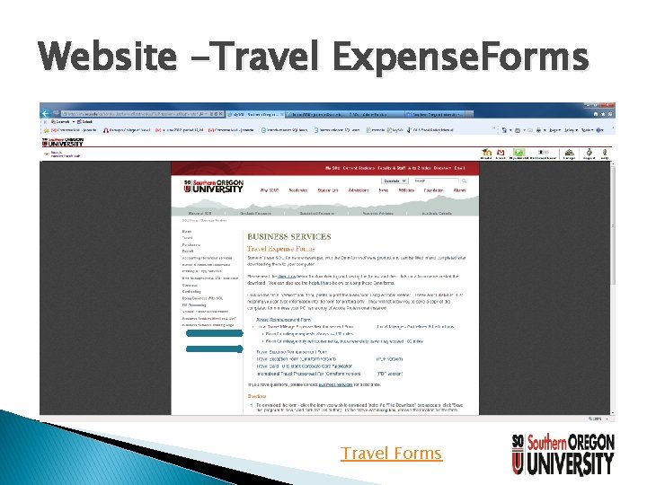 Website -Travel Expense. Forms Travel Forms 
