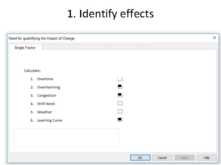 1. Identify effects 18 