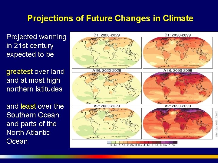 Projections of Future Changes in Climate Projected warming in 21 st century expected to
