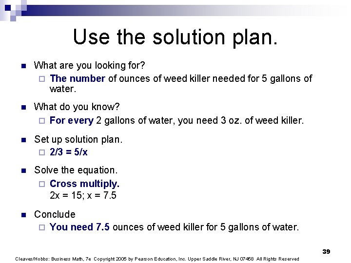 Use the solution plan. n What are you looking for? ¨ The number of