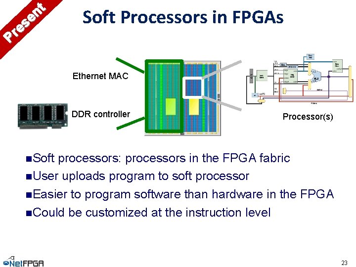 t n e s e r P Soft Processors in FPGAs FPGA Ethernet MAC