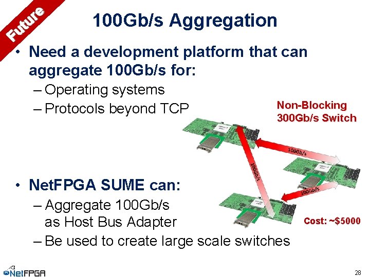 e r u t Fu 100 Gb/s Aggregation • Need a development platform that
