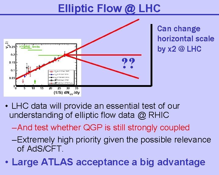 Elliptic Flow @ LHC Can change horizontal scale by x 2 @ LHC ?