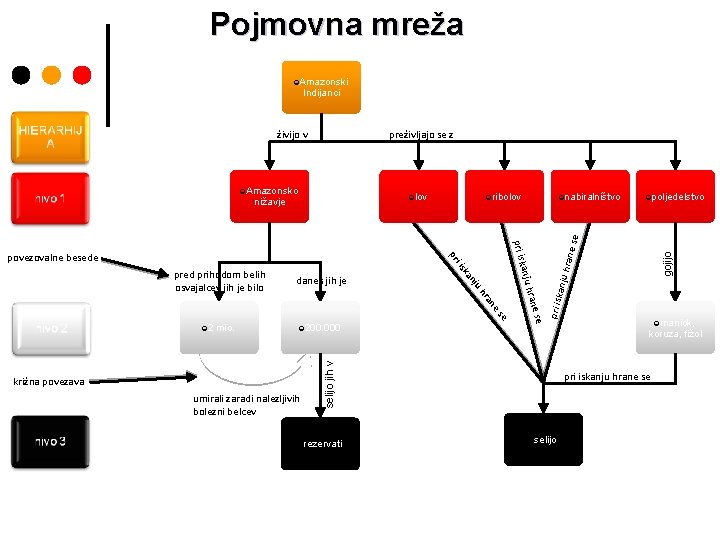 Pojmovna mreža ¢Amazonski Indijanci preživljajo se z križna povezava umirali zaradi nalezljivih bolezni belcev