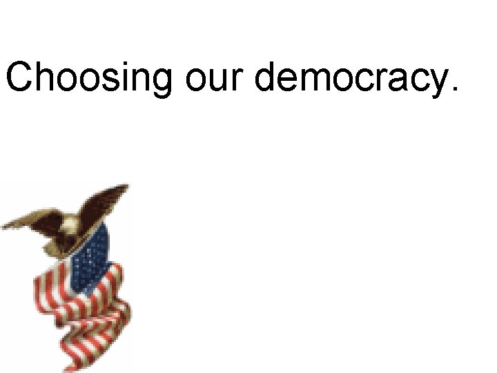 Choosing our democracy. Choosing our. democracy. 