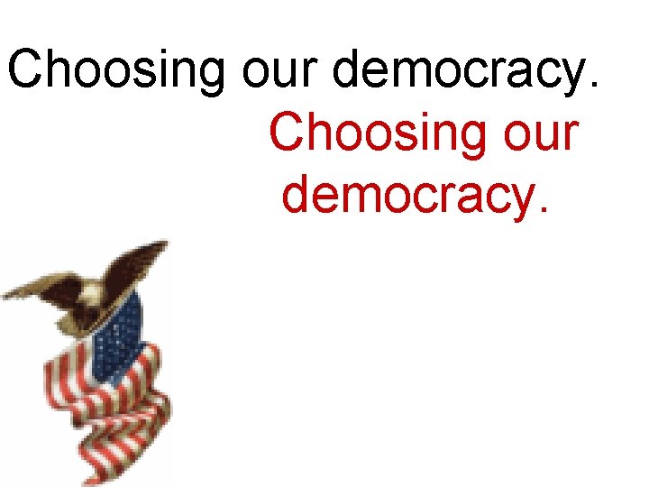 Choosing our democracy. Choosing our. democracy. 