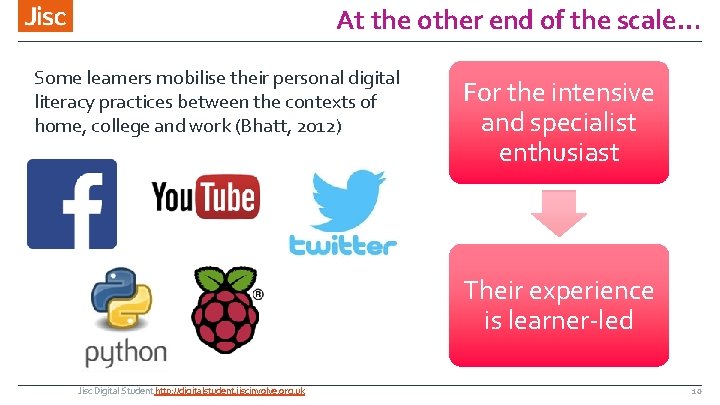 At the other end of the scale… Some learners mobilise their personal digital literacy
