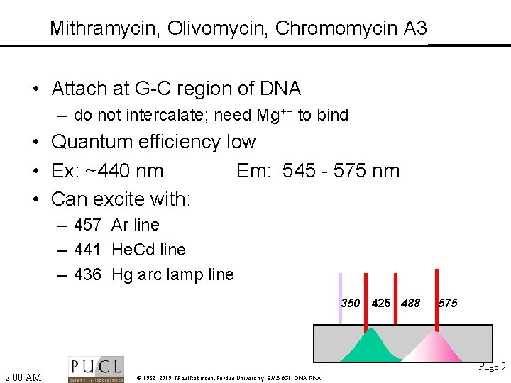 Mithramycin, Olivomycin, Chromomycin A 3 • Attach at G-C region of DNA – do