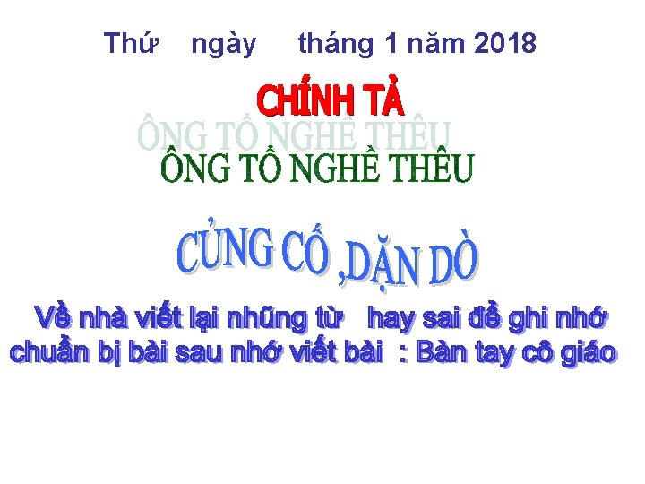 Thứ ngày tháng 1 năm 2018 