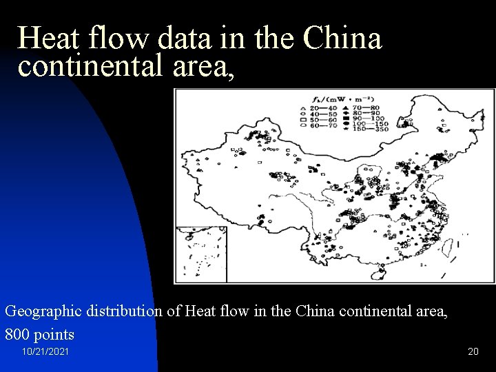 Heat flow data in the China continental area, Geographic distribution of Heat flow in