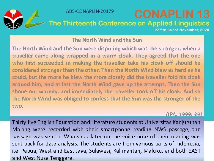 ABS-CONAPLIN-20179 The North Wind and the Sun were disputing which was the stronger, when