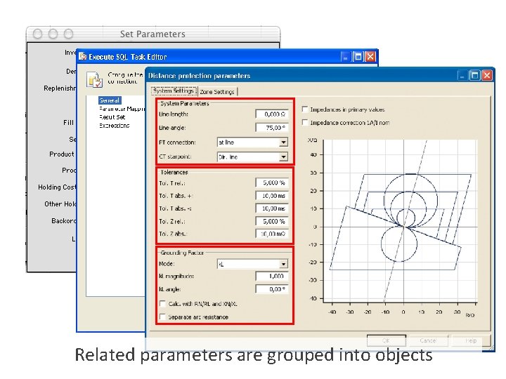 Related parameters are grouped into objects 