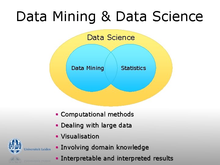 Data Mining & Data Science Data Mining fff Statistics § Computational methods § Dealing