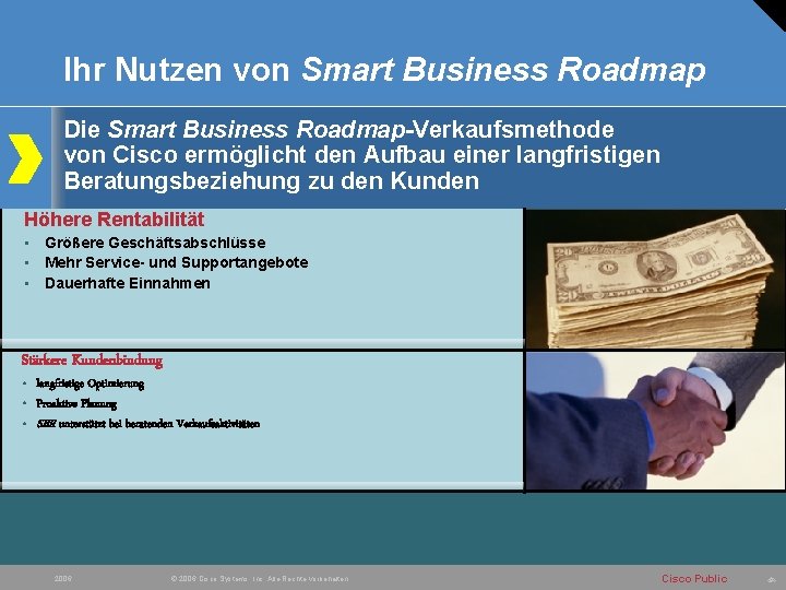 Ihr Nutzen von Smart Business Roadmap Die Smart Business Roadmap-Verkaufsmethode von Cisco ermöglicht den