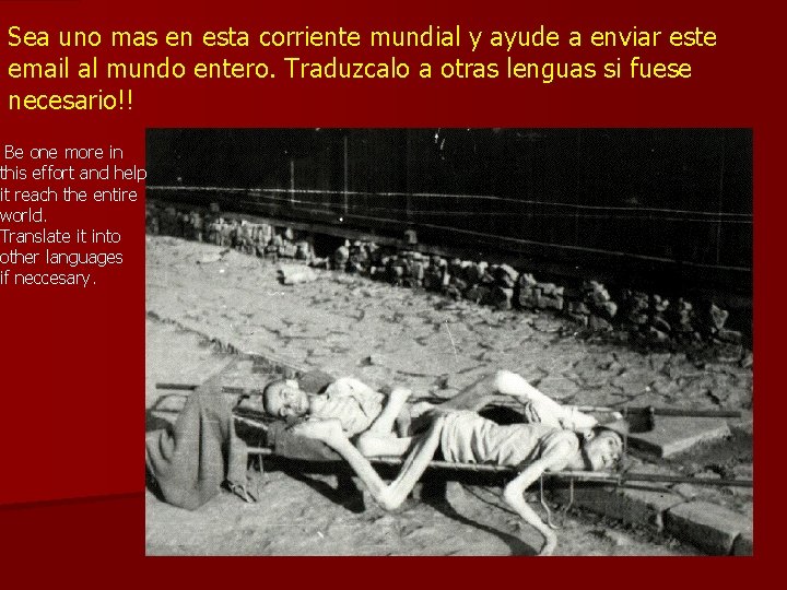 Sea uno mas en esta corriente mundial y ayude a enviar este email al