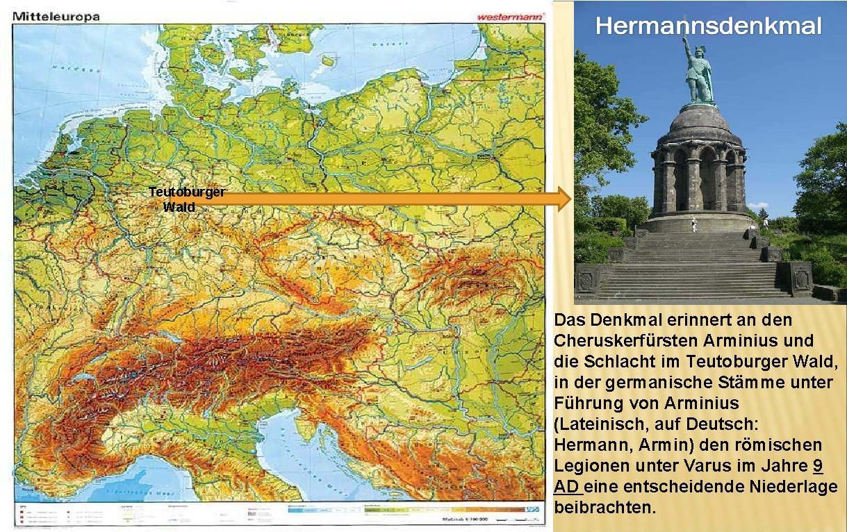 Teutoburger Wald Das Denkmal erinnert an den Cheruskerfürsten Arminius und die Schlacht im Teutoburger