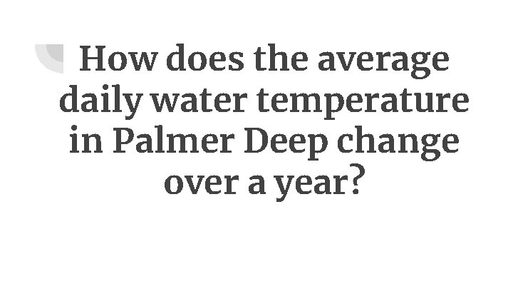 How does the average daily water temperature in Palmer Deep change over a year?