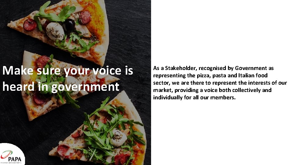 Make sure your voice is heard in government As a Stakeholder, recognised by Government