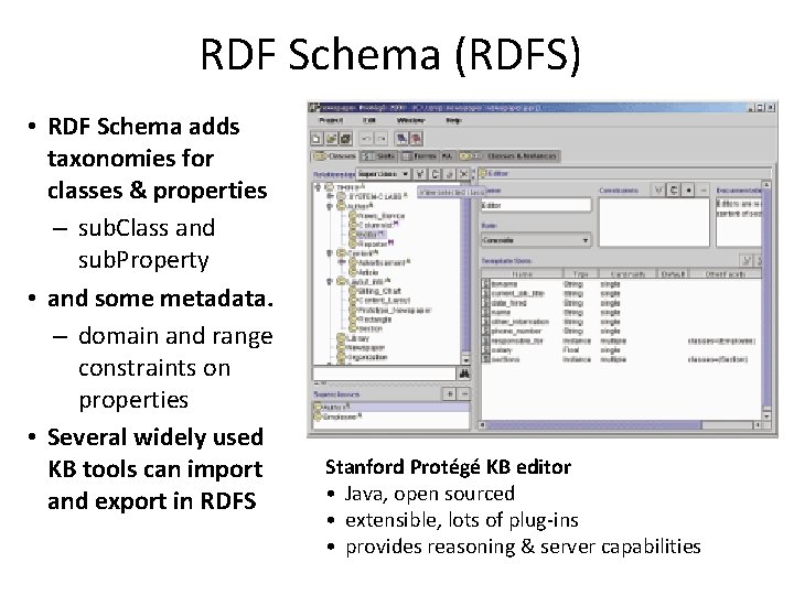 RDF Schema (RDFS) • RDF Schema adds taxonomies for classes & properties – sub.