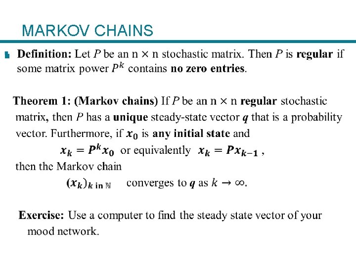 MARKOV CHAINS § 