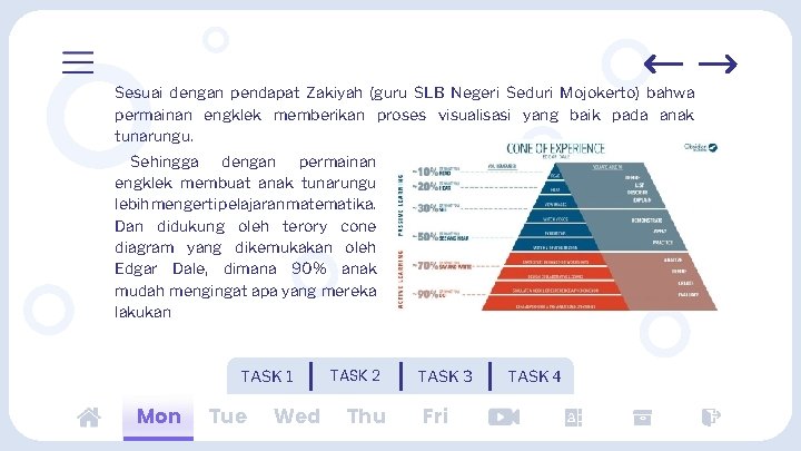 Sesuai dengan pendapat Zakiyah (guru SLB Negeri Seduri Mojokerto) bahwa permainan engklek memberikan proses