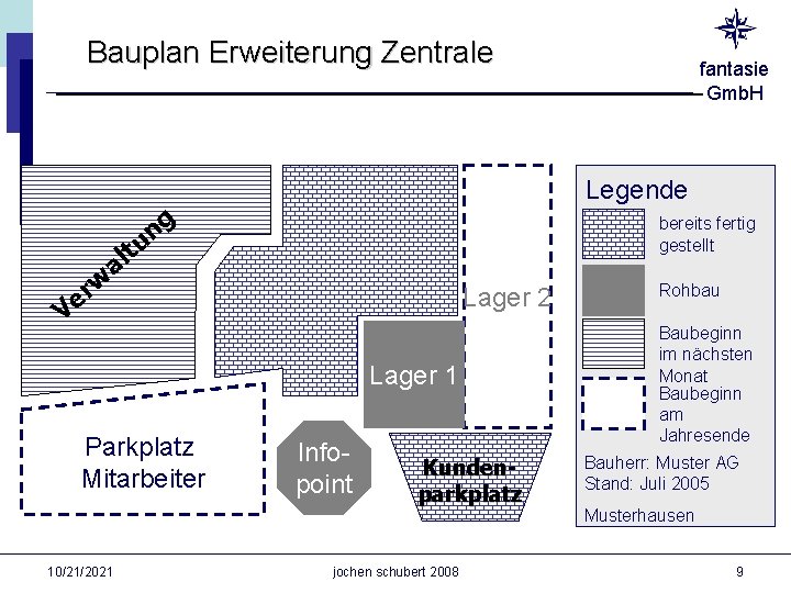 Bauplan Erweiterung Zentrale w r e Legende g n u bereits fertig gestellt t