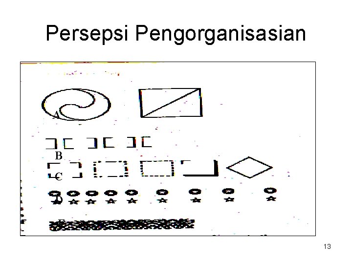 Persepsi Pengorganisasian A B C D E 13 