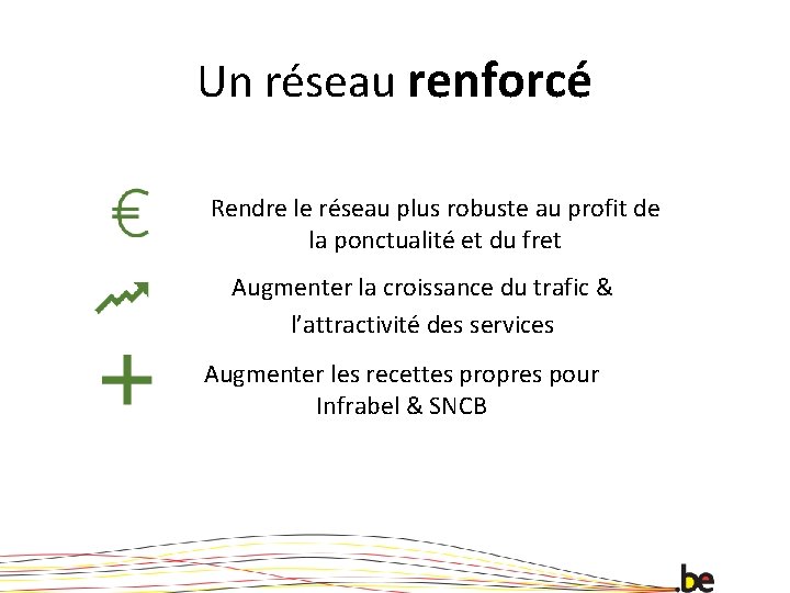 Un réseau renforcé Rendre le réseau plus robuste au profit de la ponctualité et