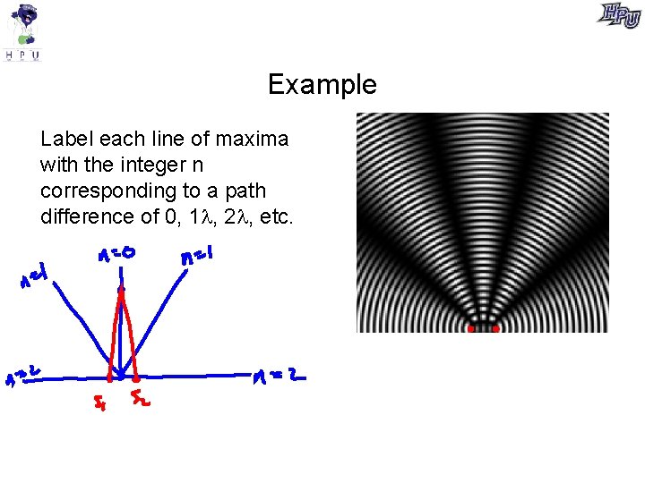 Example Label each line of maxima with the integer n corresponding to a path