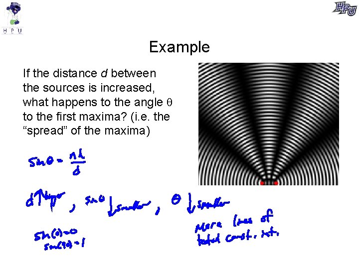 Example If the distance d between the sources is increased, what happens to the