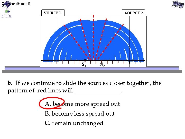 5. (continued) SOURCE 1 SOURCE 2 S 1 S 2 b. If we continue