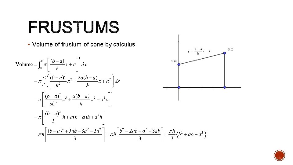 § Volume of frustum of cone by calculus 