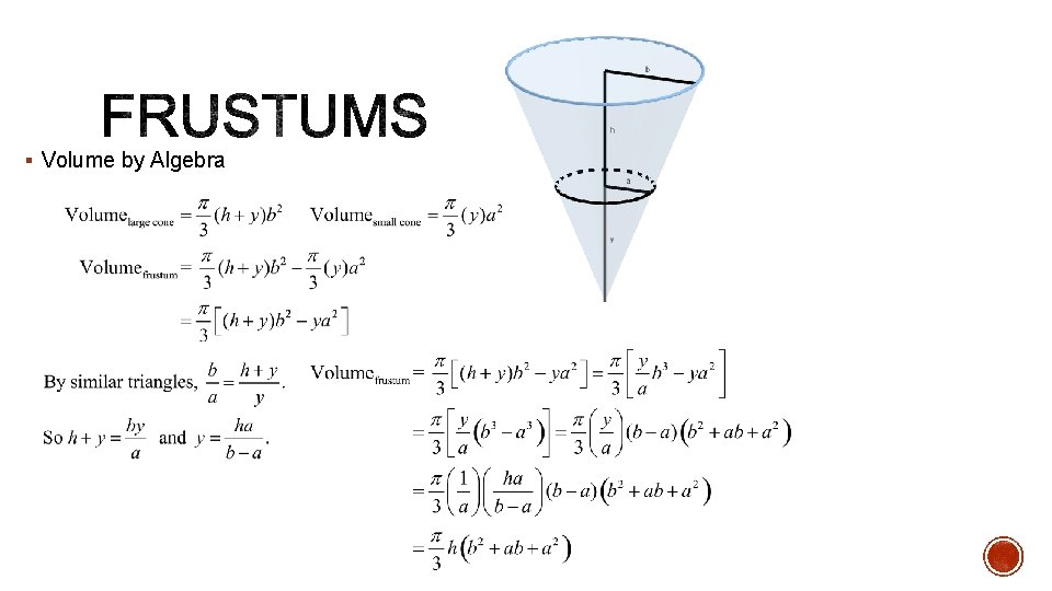 § Volume by Algebra 