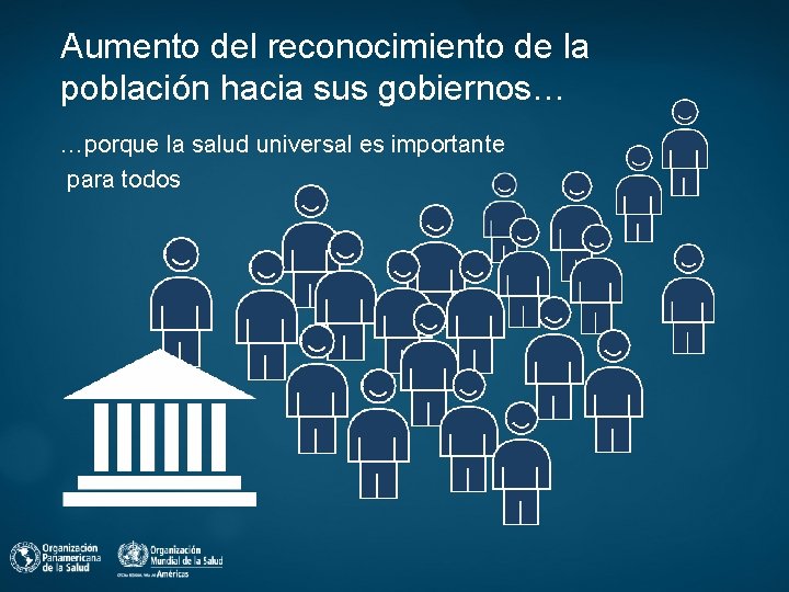 Aumento del reconocimiento de la población hacia sus gobiernos… …porque la salud universal es