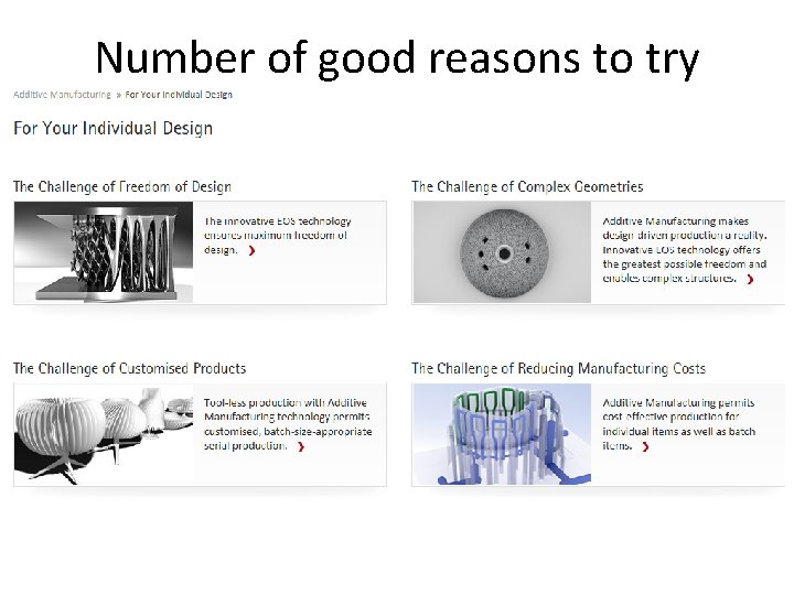 Number of good reasons to try 