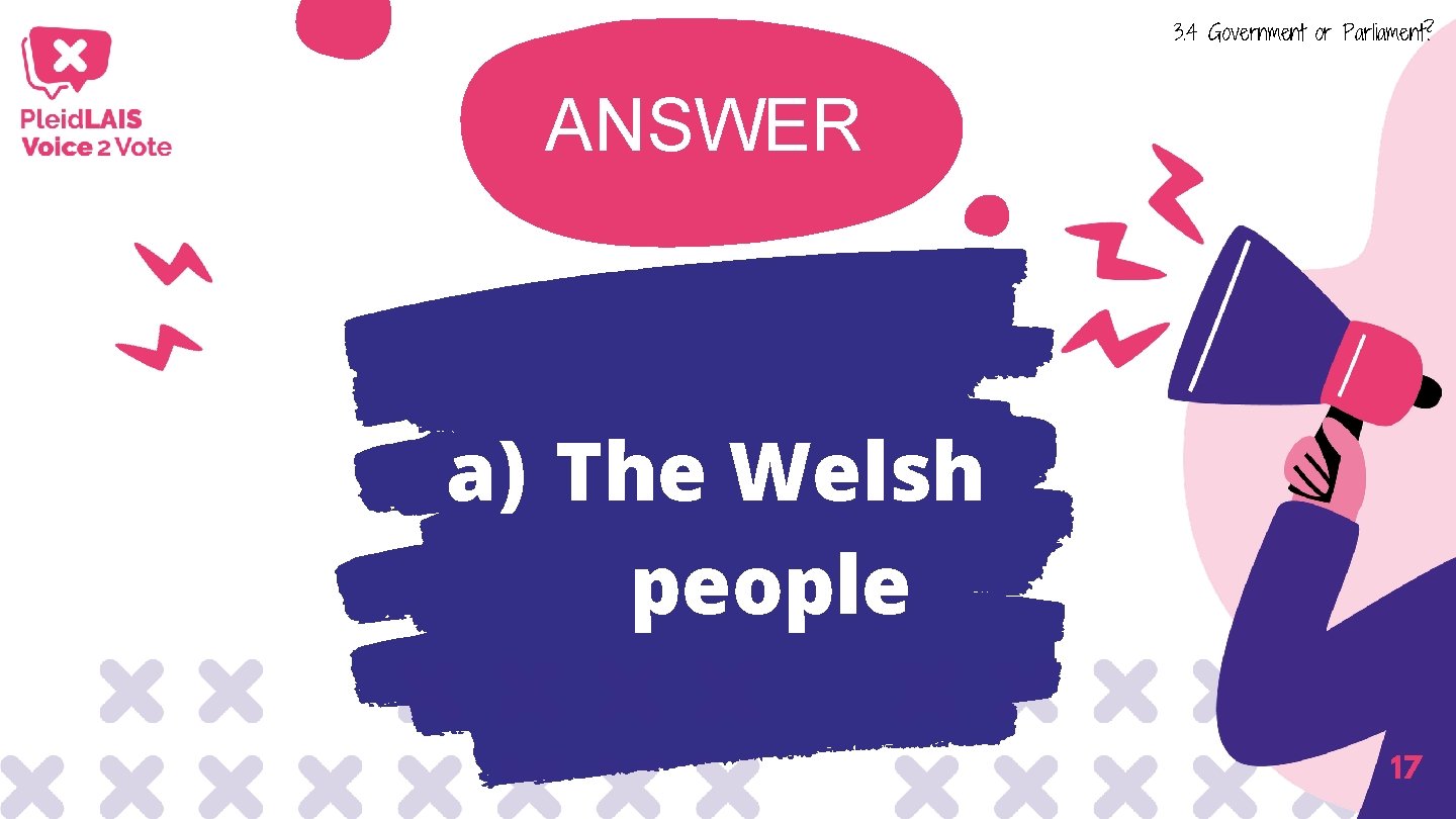 3. 4 Government or Parliament? ANSWER a) The Welsh people 17 3. 4 Government or Parliament? ANSWER a) The Welsh people 17